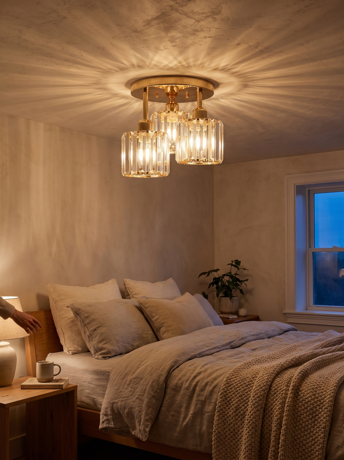 Modern Gold Luxury Crystal Ceiling Light lifestyle 1