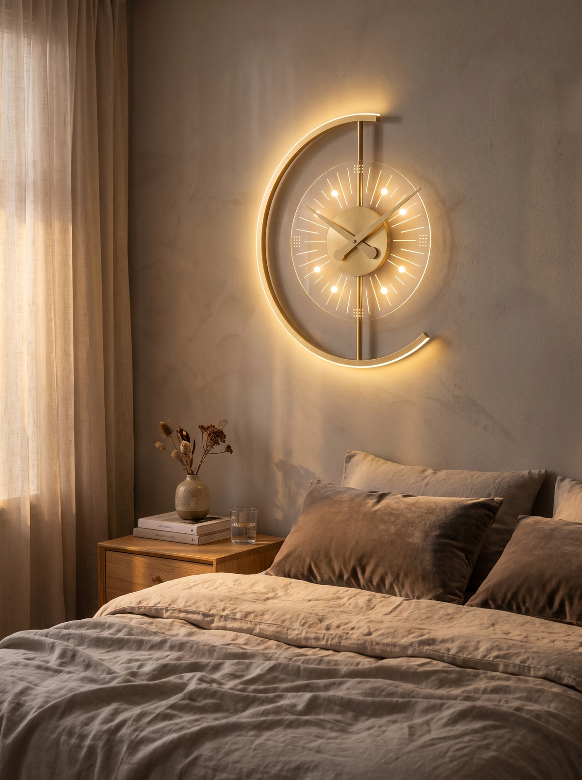 Lunaris Wall Lamp Clock lifestyle 2