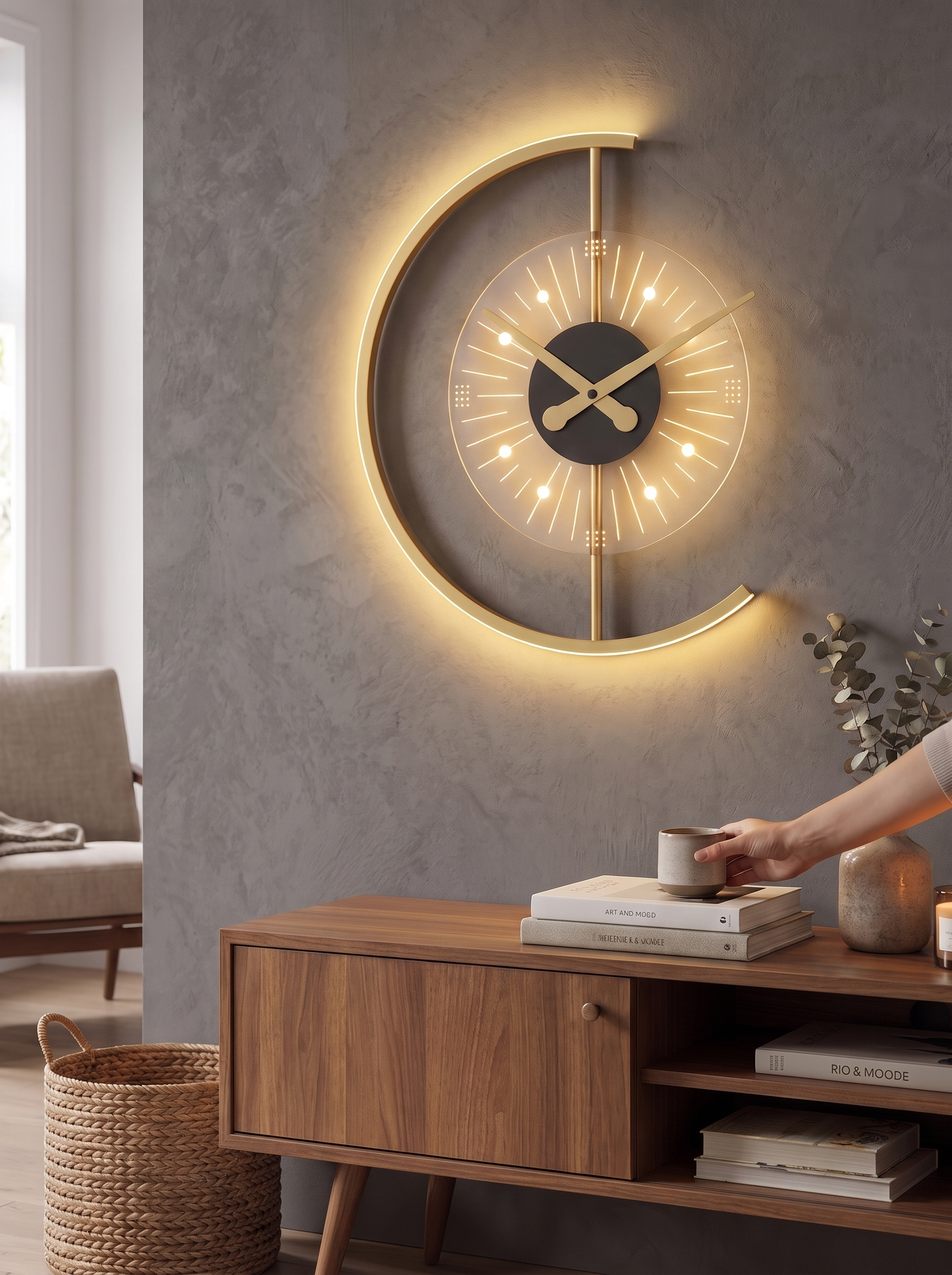 Lunaris Wall Lamp Clock lifestyle 1