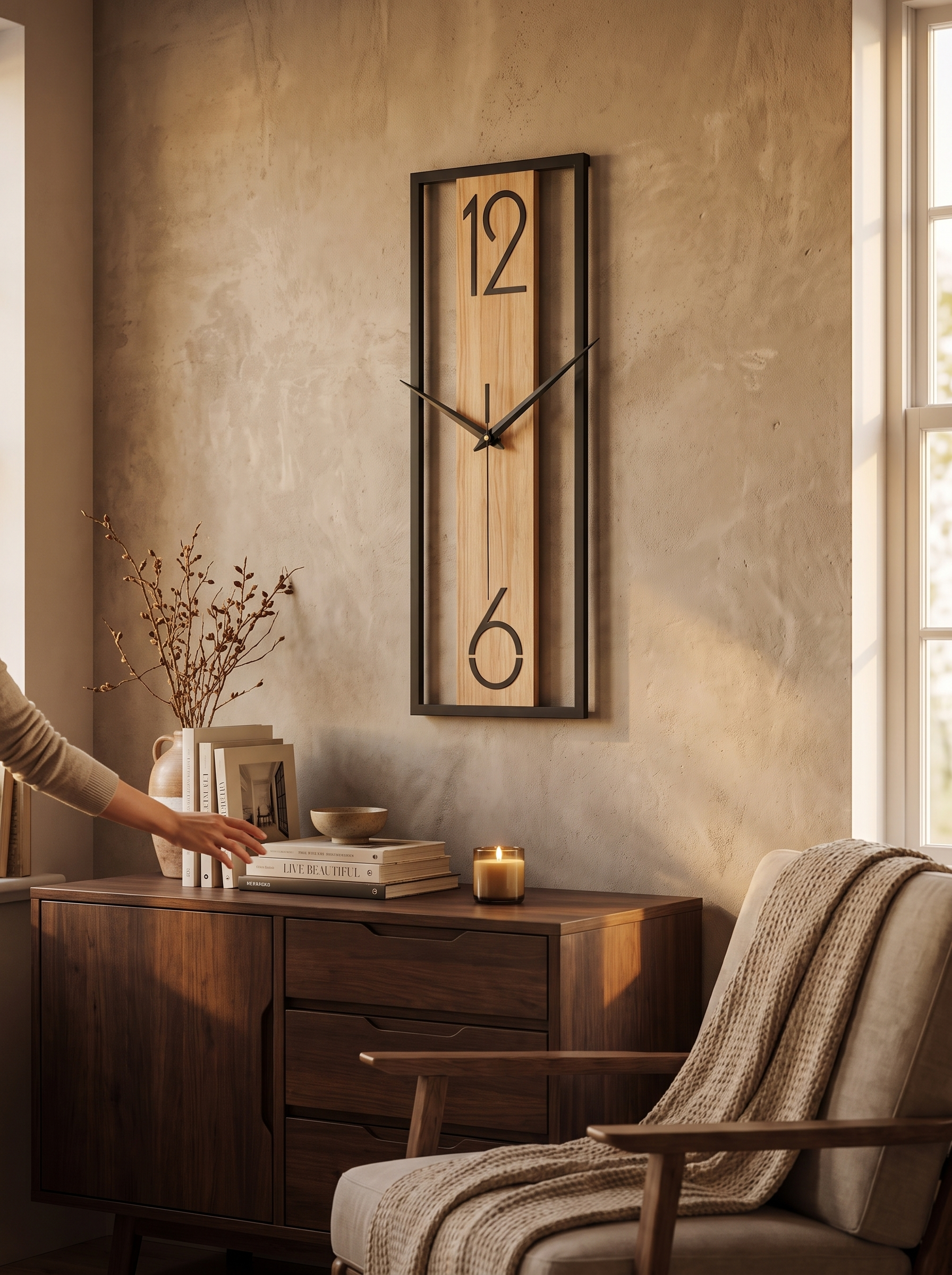 Modern Rectangular Wall Clock lifestyle 1