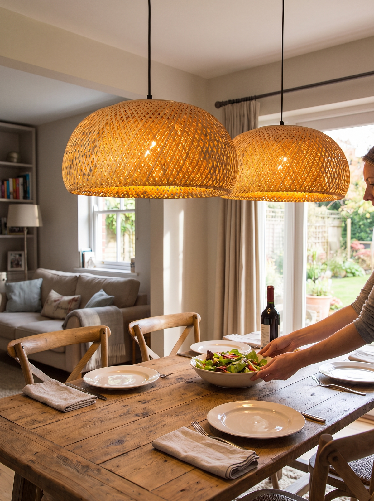 Natural Bamboo Pendant Lamp lifestyle 1